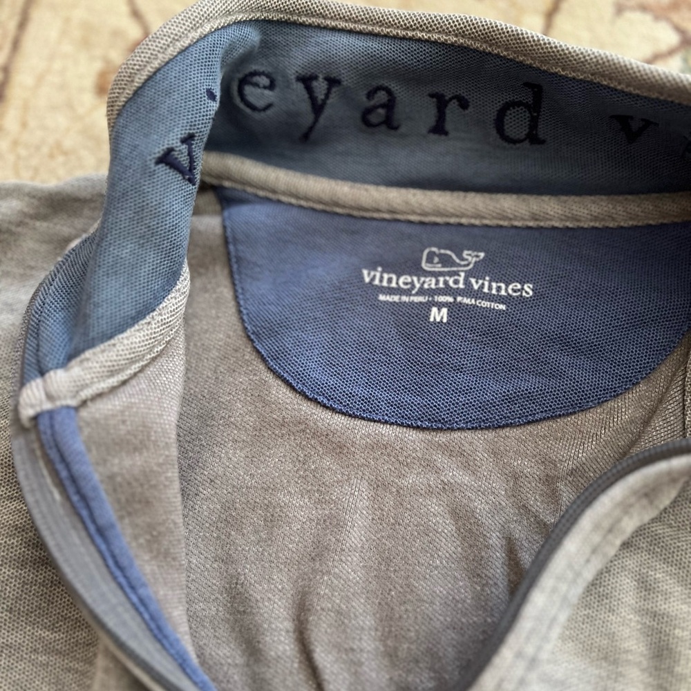 Vineyard Vines Heather Gray and Navy Pullover